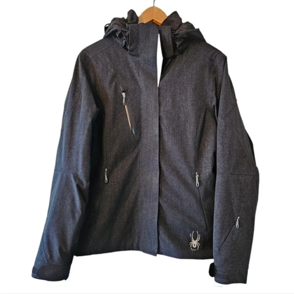Spyder Women's Fall Winter Jacket Coat Hoodie Black Size 12. - Picture 1 of 16